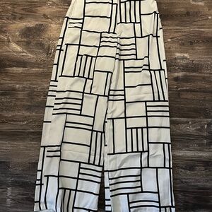 Black and White Wide-Leg Pants
